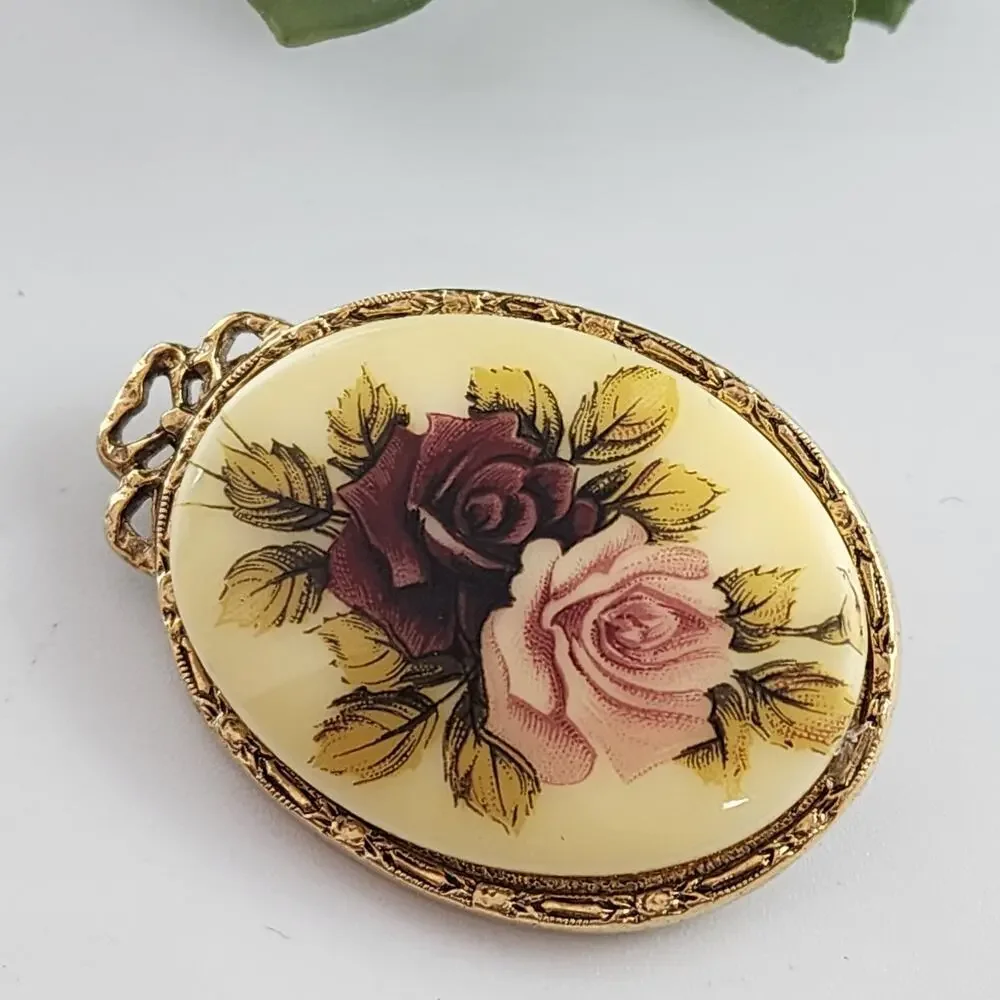 🌻3 for $18 Vintage Victorian Style Rose Brooch Pin